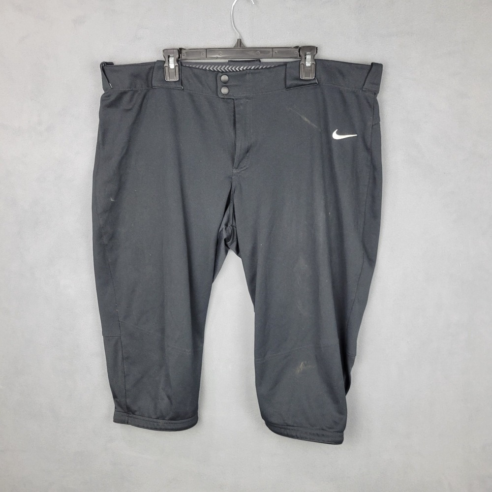 Nike Vapor Elite Game Day Capri Pants Mens 2XL Charcoal Gray Logo Baseball Game